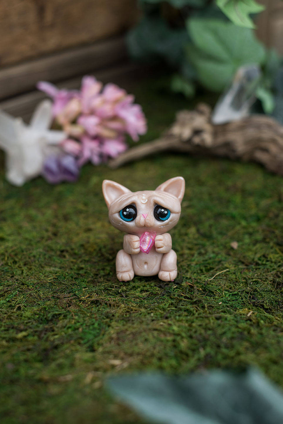 SALE!!! Hairless Cat Mish - OOAK collectible handmade polymer clay art toy gift