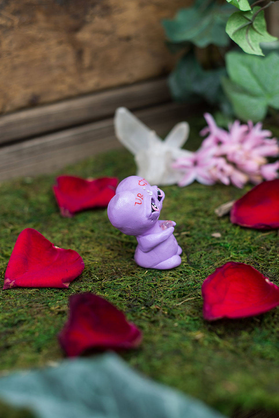 SALE!!! U R Cute Conversation Heart Mish - OOAK collectible handmade polymer clay art toy gift
