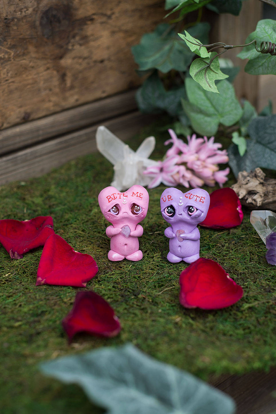 SALE!!! U R Cute Conversation Heart Mish - OOAK collectible handmade polymer clay art toy gift