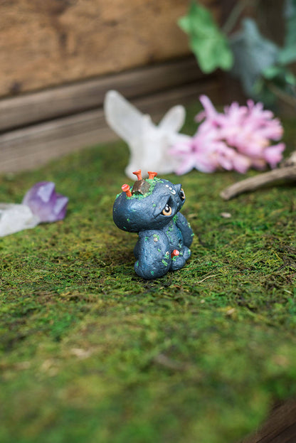 Dark Rock Golem Mish - OOAK collectible handmade polymer clay art toy gift