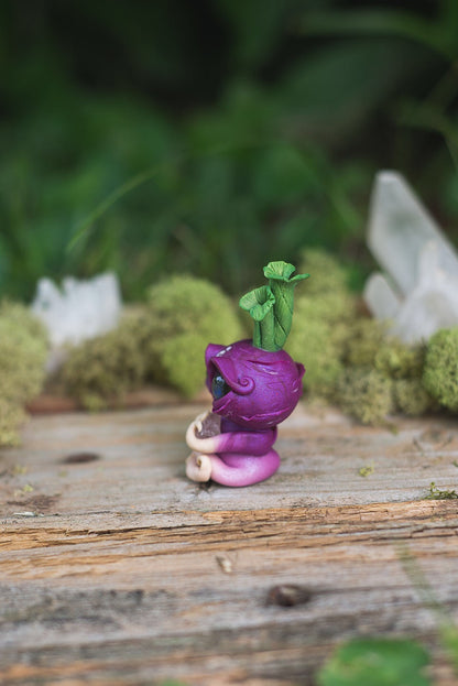 Turnip Mish with Labradorite Eyes & Fluorite Crystal