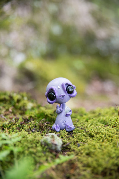 Purple Alien Mish w/ black agate eyes & fluorite #142