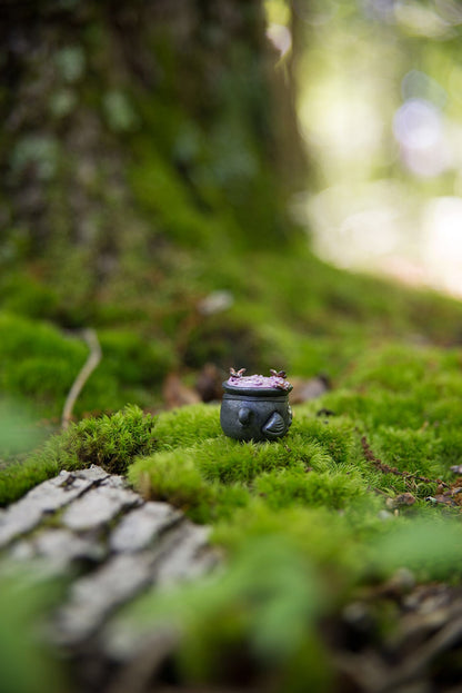 Black Cauldron w/ purple butterfly Potion Spore #56